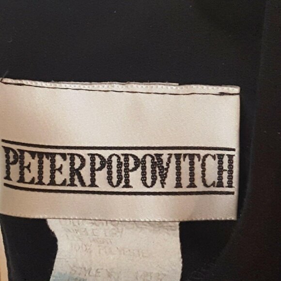 Peter Popovitch Vintage Women's M Black 2-Piece Top & Jacket Set Elegant - Picture 8 of 12